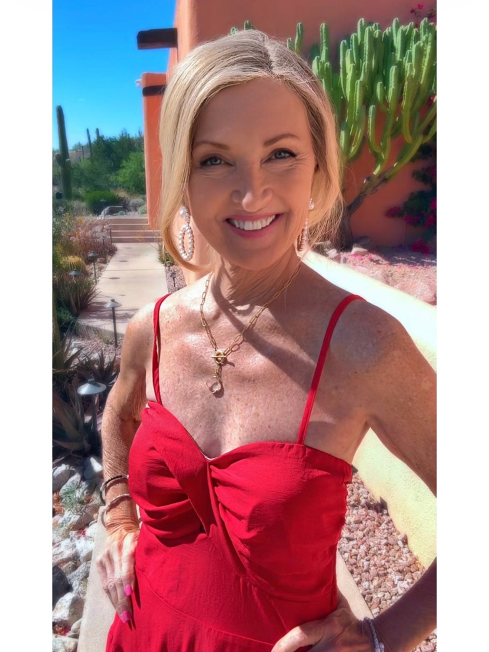 NWT Red Spaghetti Strap Tiered Maxi Dress-S - Picture 3 of 16